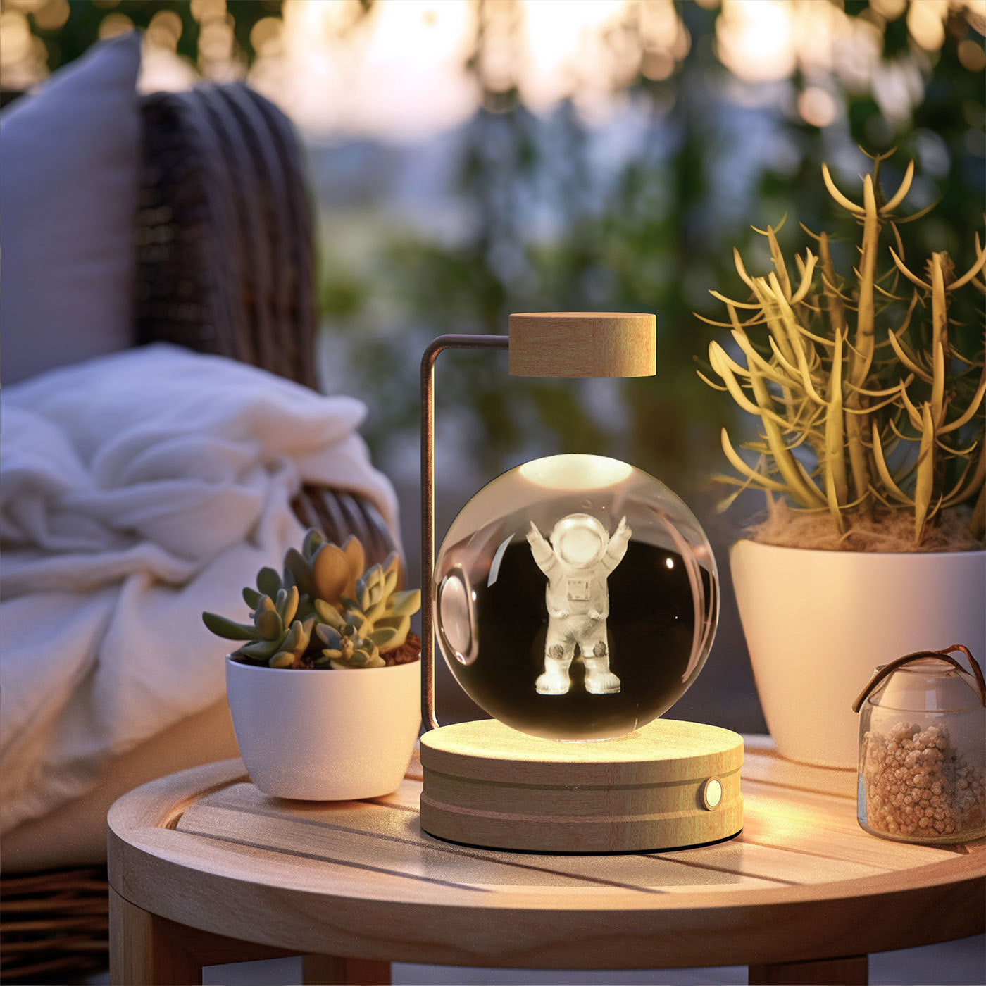 Crystal Ball Cosmic Dinosaur Indoor Night Light USB Power Warm Bedside Light Birthday Gift Night Lamp - Zayd’s Department Store
