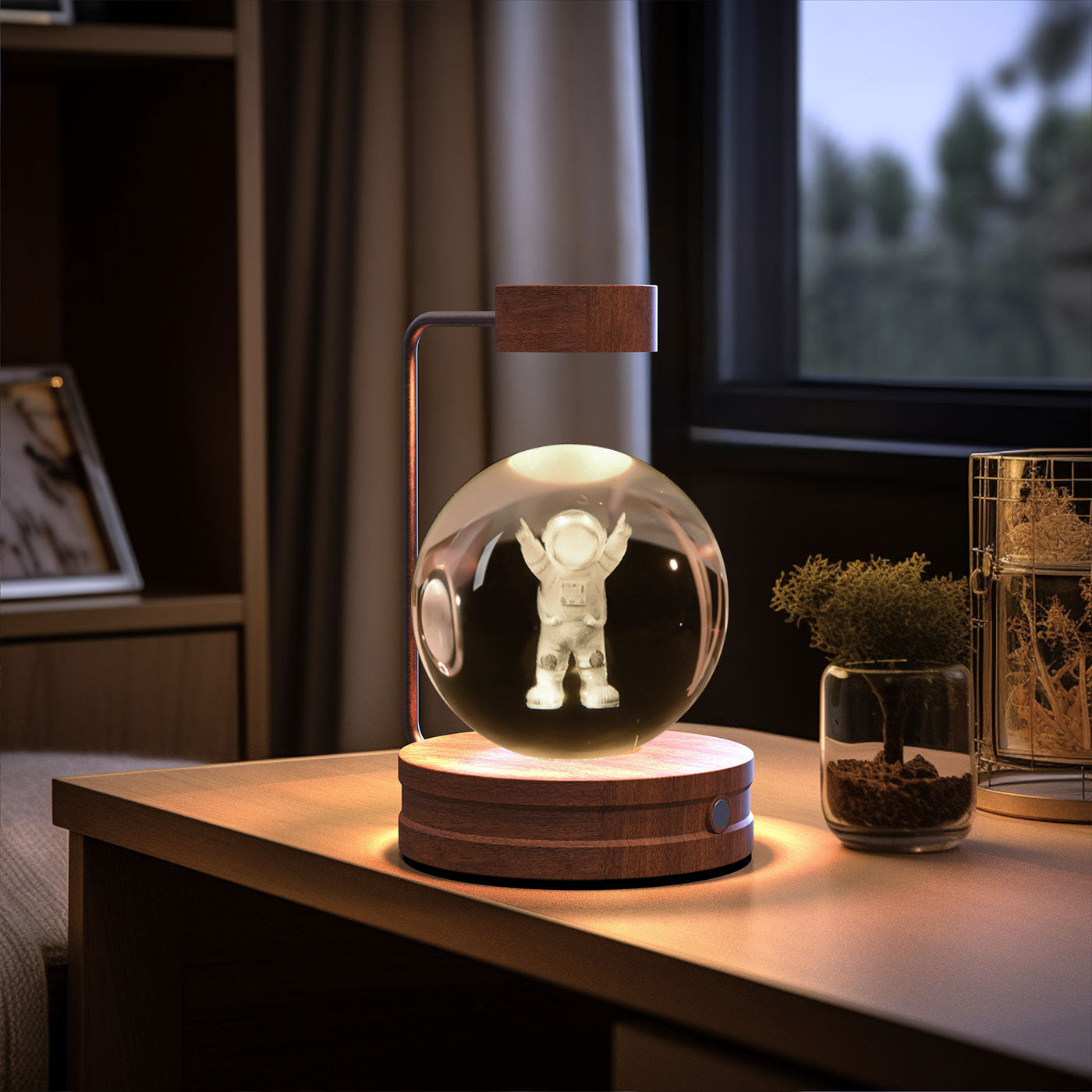 Crystal Ball Cosmic Dinosaur Indoor Night Light USB Power Warm Bedside Light Birthday Gift Night Lamp - Zayd’s Department Store