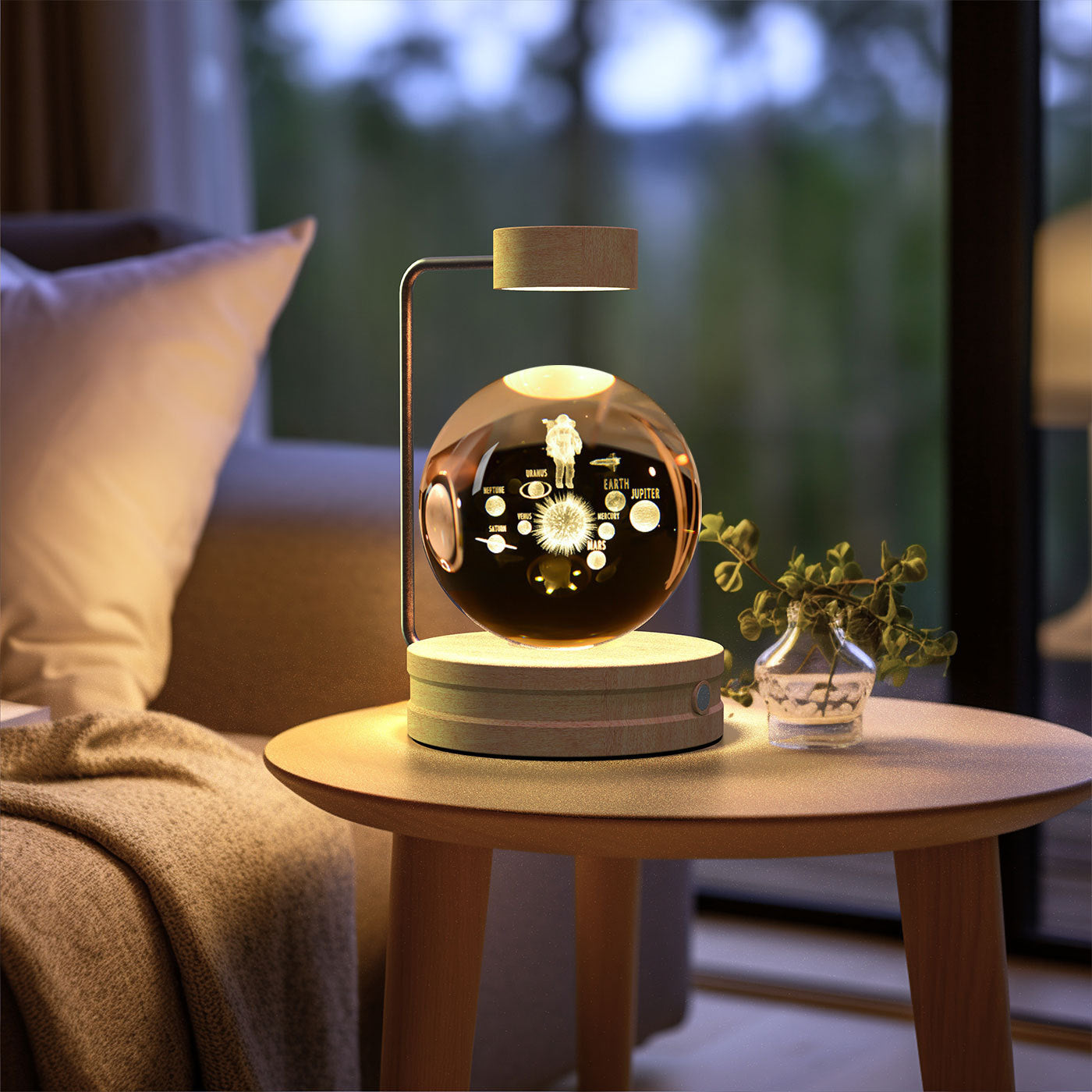 Crystal Ball Cosmic Dinosaur Indoor Night Light USB Power Warm Bedside Light Birthday Gift Night Lamp - Zayd’s Department Store