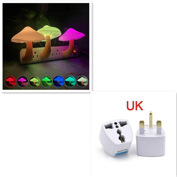 LED Night Light Mushroom Wall Socket Lamp EU US Plug Warm White Light-control Sensor Bedroom Light Home Decoration - Zayd’s Department Store
