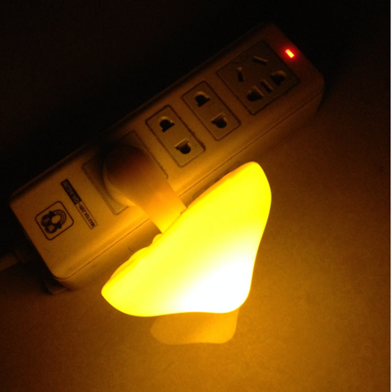 LED Night Light Mushroom Wall Socket Lamp EU US Plug Warm White Light-control Sensor Bedroom Light Home Decoration - Zayd’s Department Store