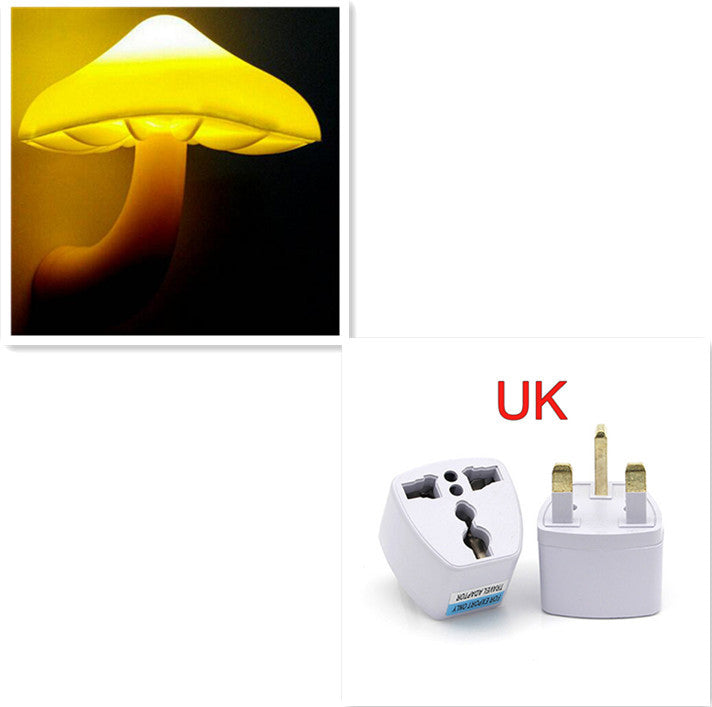 LED Night Light Mushroom Wall Socket Lamp EU US Plug Warm White Light-control Sensor Bedroom Light Home Decoration - Zayd’s Department Store