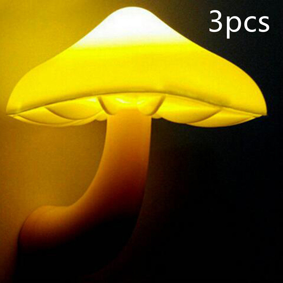 LED Night Light Mushroom Wall Socket Lamp EU US Plug Warm White Light-control Sensor Bedroom Light Home Decoration - Zayd’s Department Store