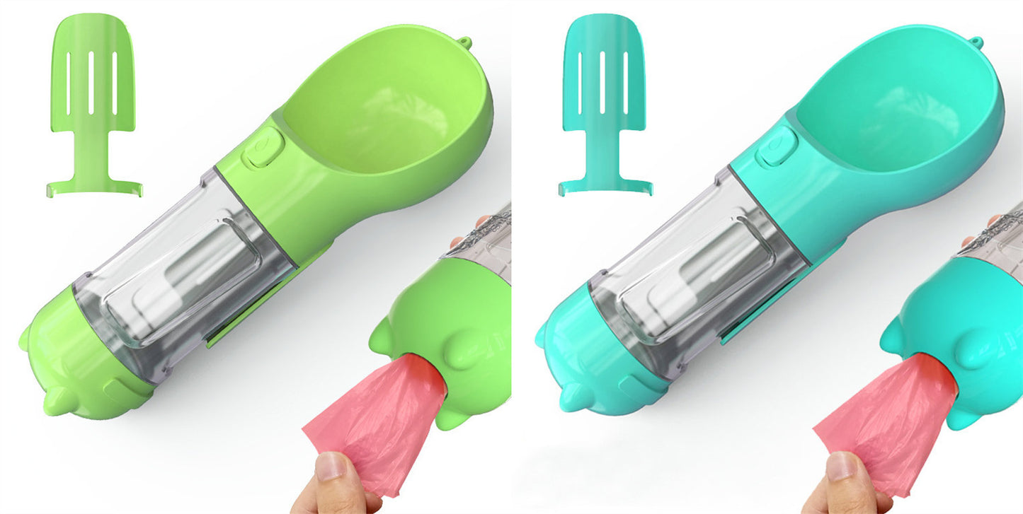 Pet Water Bottle Feeder Bowl Garbage Bag Storage Portable Pet Outdoor Travel 3 In 1 Dog Water Bottle - Zayd’s Department Store