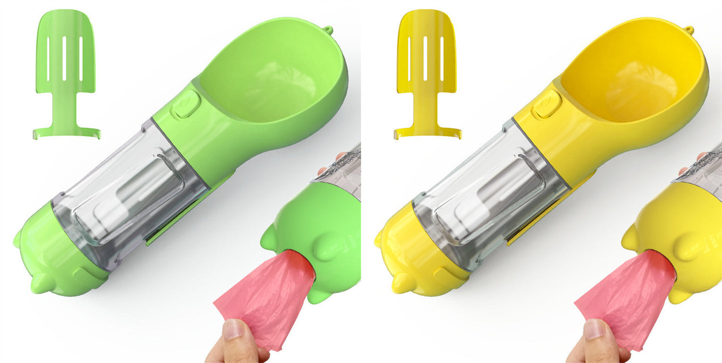 Pet Water Bottle Feeder Bowl Garbage Bag Storage Portable Pet Outdoor Travel 3 In 1 Dog Water Bottle - Zayd’s Department Store