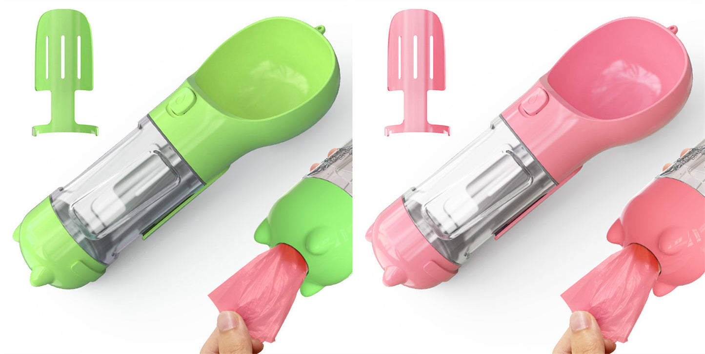 Pet Water Bottle Feeder Bowl Garbage Bag Storage Portable Pet Outdoor Travel 3 In 1 Dog Water Bottle - Zayd’s Department Store