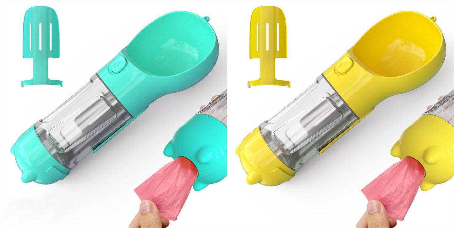 Pet Water Bottle Feeder Bowl Garbage Bag Storage Portable Pet Outdoor Travel 3 In 1 Dog Water Bottle - Zayd’s Department Store