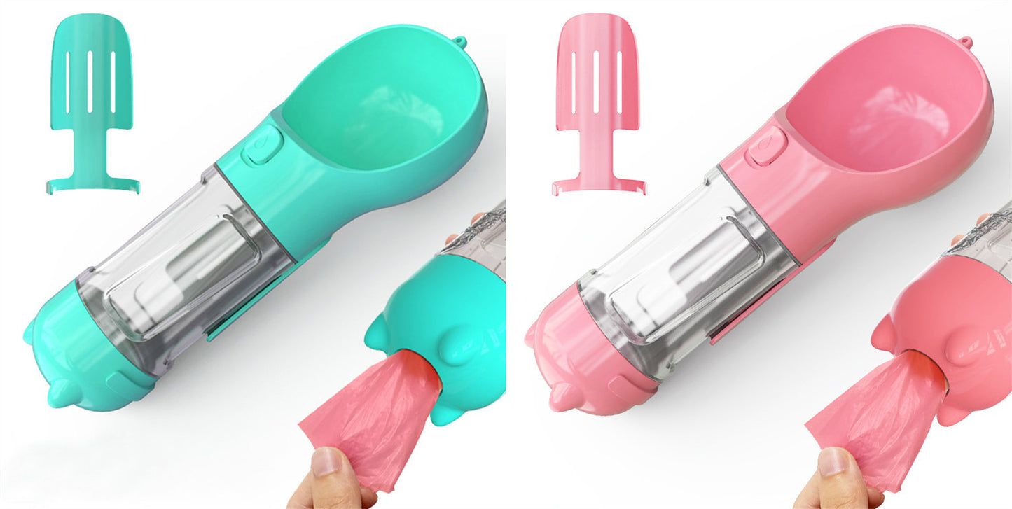 Pet Water Bottle Feeder Bowl Garbage Bag Storage Portable Pet Outdoor Travel 3 In 1 Dog Water Bottle - Zayd’s Department Store