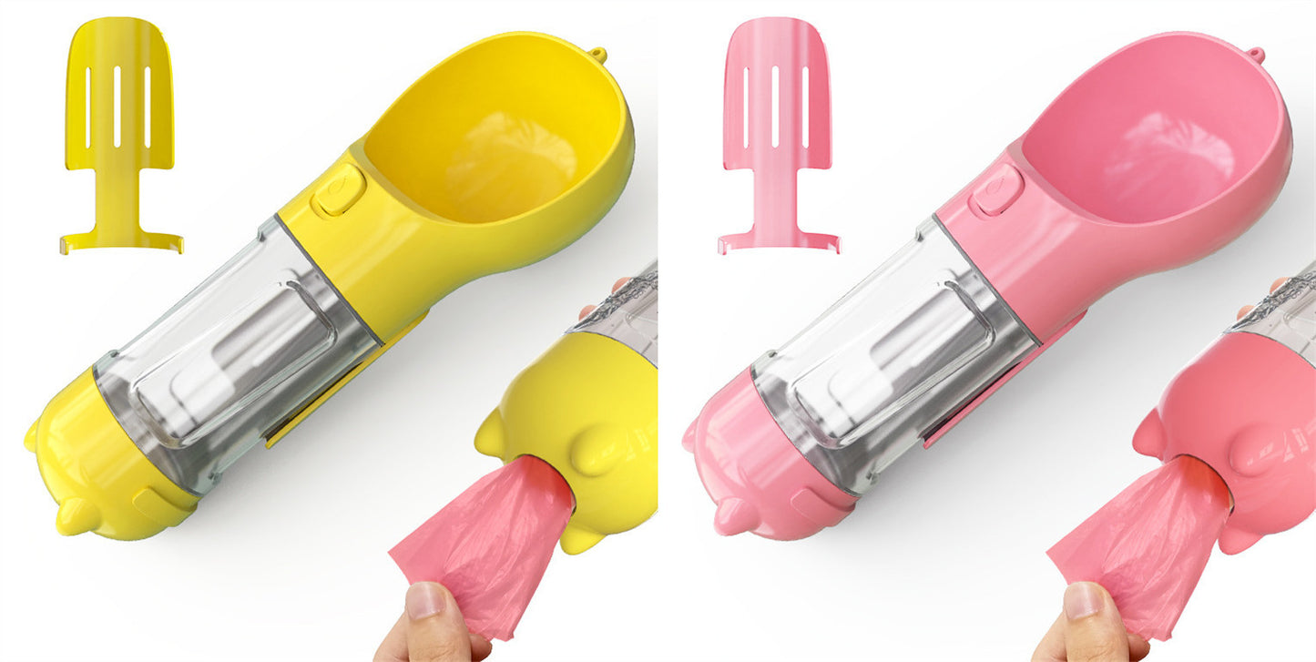 Pet Water Bottle Feeder Bowl Garbage Bag Storage Portable Pet Outdoor Travel 3 In 1 Dog Water Bottle - Zayd’s Department Store