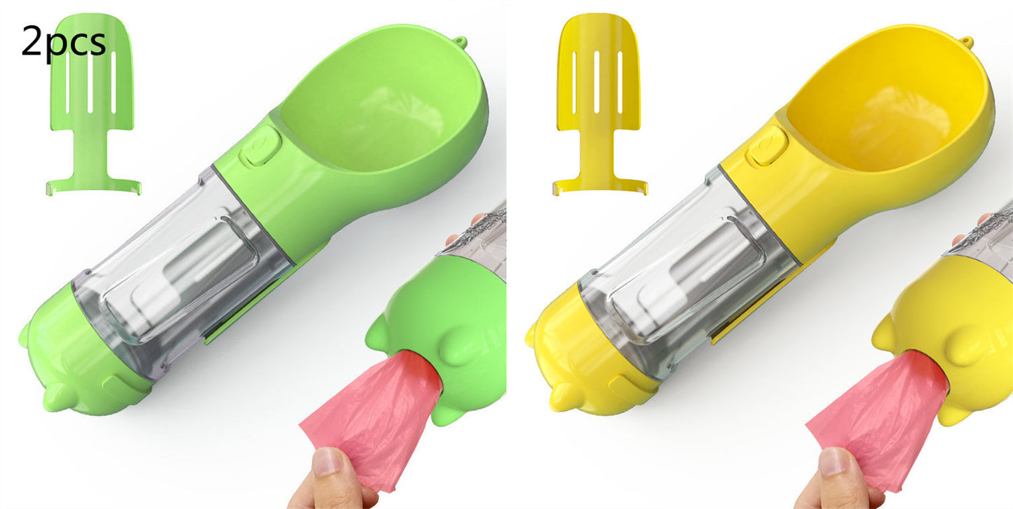 Pet Water Bottle Feeder Bowl Garbage Bag Storage Portable Pet Outdoor Travel 3 In 1 Dog Water Bottle - Zayd’s Department Store