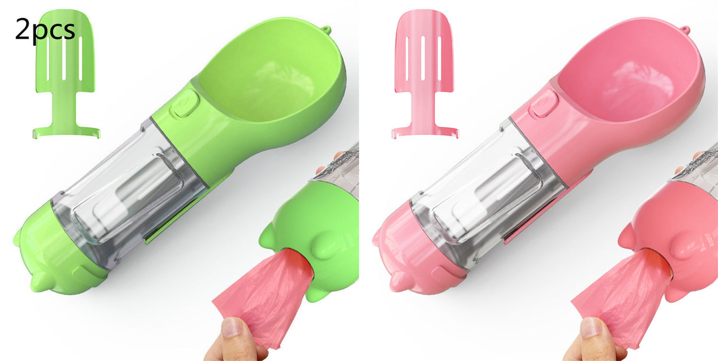 Pet Water Bottle Feeder Bowl Garbage Bag Storage Portable Pet Outdoor Travel 3 In 1 Dog Water Bottle - Zayd’s Department Store