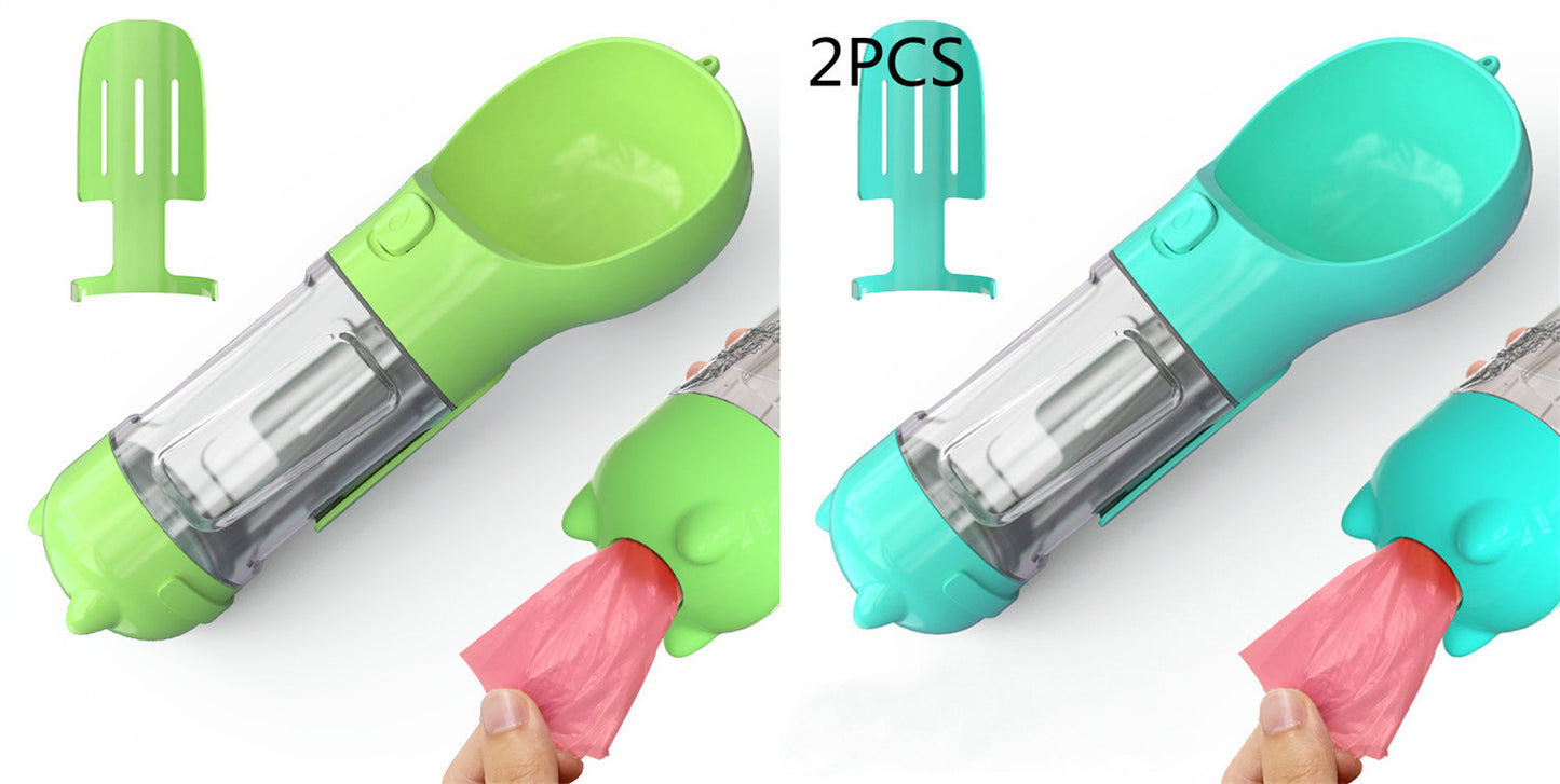 Pet Water Bottle Feeder Bowl Garbage Bag Storage Portable Pet Outdoor Travel 3 In 1 Dog Water Bottle - Zayd’s Department Store
