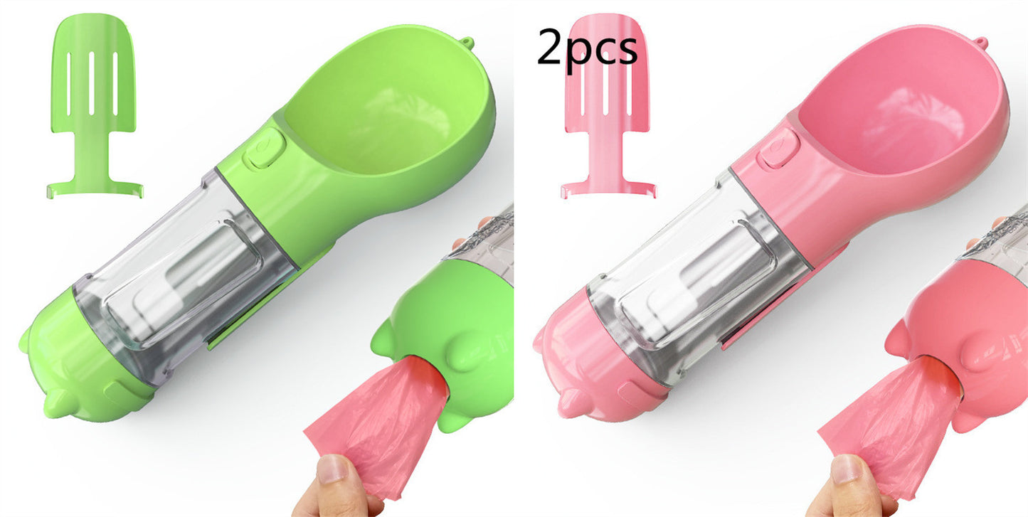 Pet Water Bottle Feeder Bowl Garbage Bag Storage Portable Pet Outdoor Travel 3 In 1 Dog Water Bottle - Zayd’s Department Store
