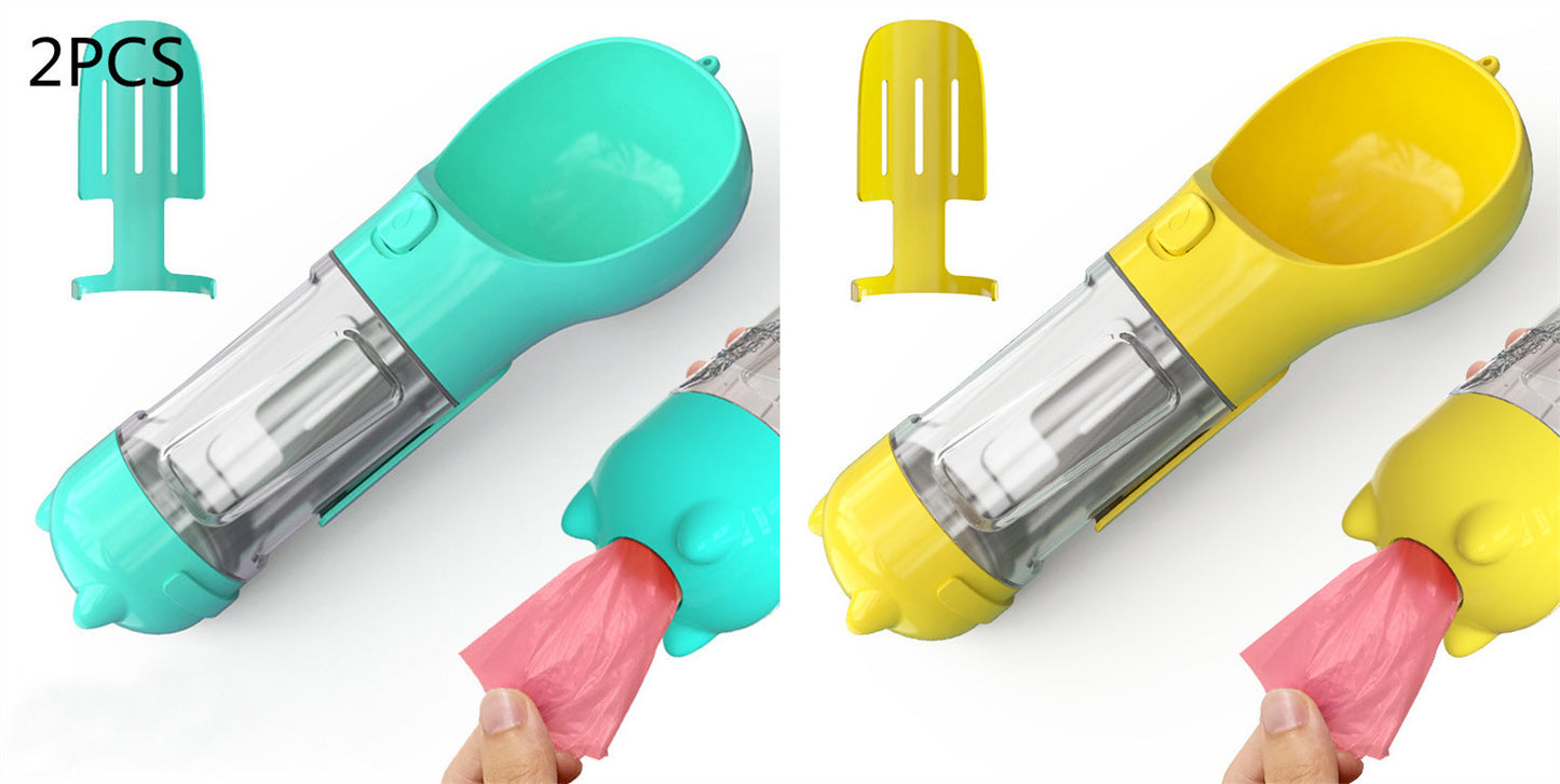 Pet Water Bottle Feeder Bowl Garbage Bag Storage Portable Pet Outdoor Travel 3 In 1 Dog Water Bottle - Zayd’s Department Store