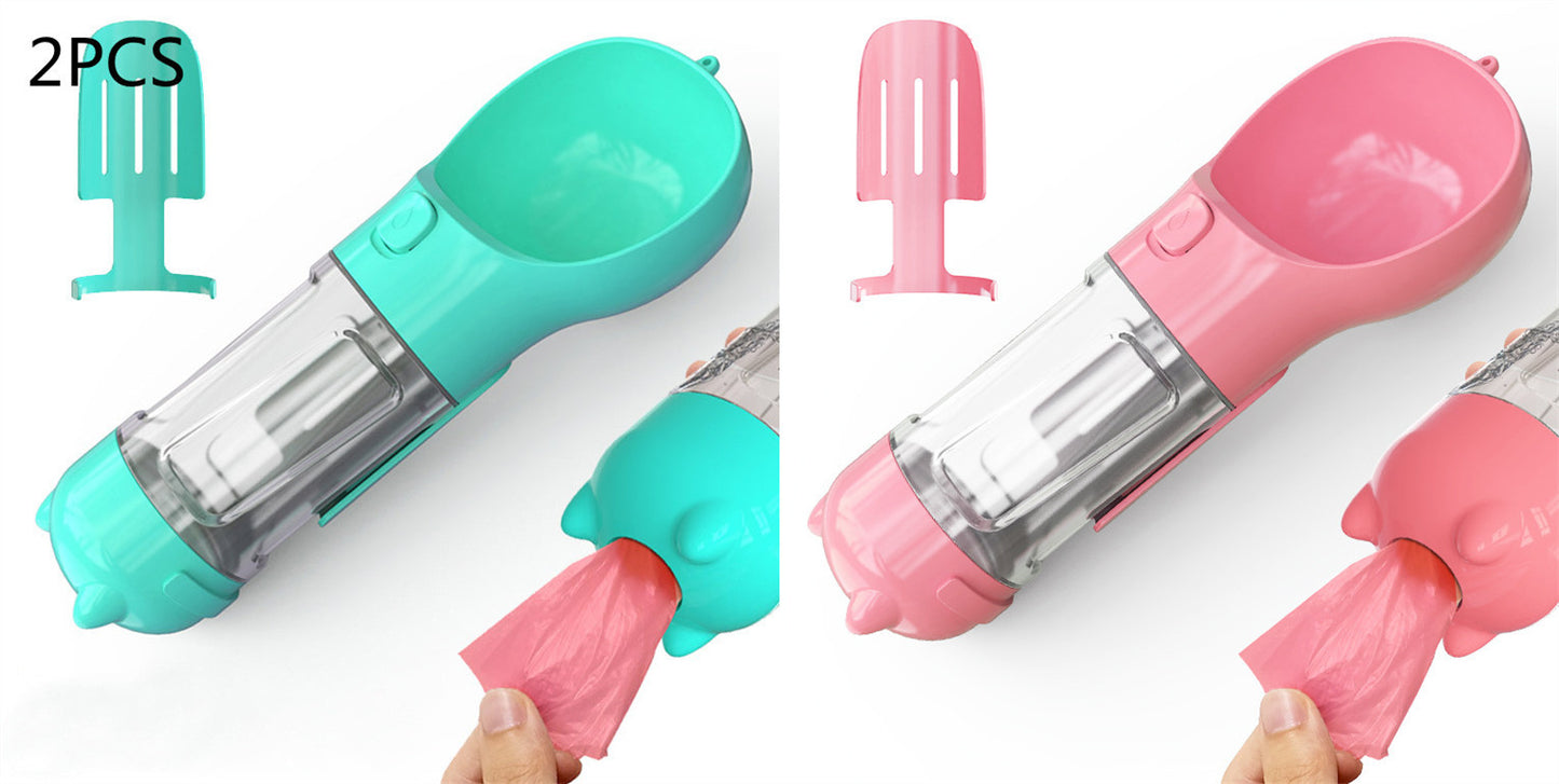 Pet Water Bottle Feeder Bowl Garbage Bag Storage Portable Pet Outdoor Travel 3 In 1 Dog Water Bottle - Zayd’s Department Store