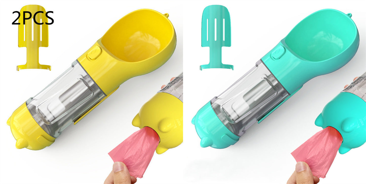 Pet Water Bottle Feeder Bowl Garbage Bag Storage Portable Pet Outdoor Travel 3 In 1 Dog Water Bottle - Zayd’s Department Store