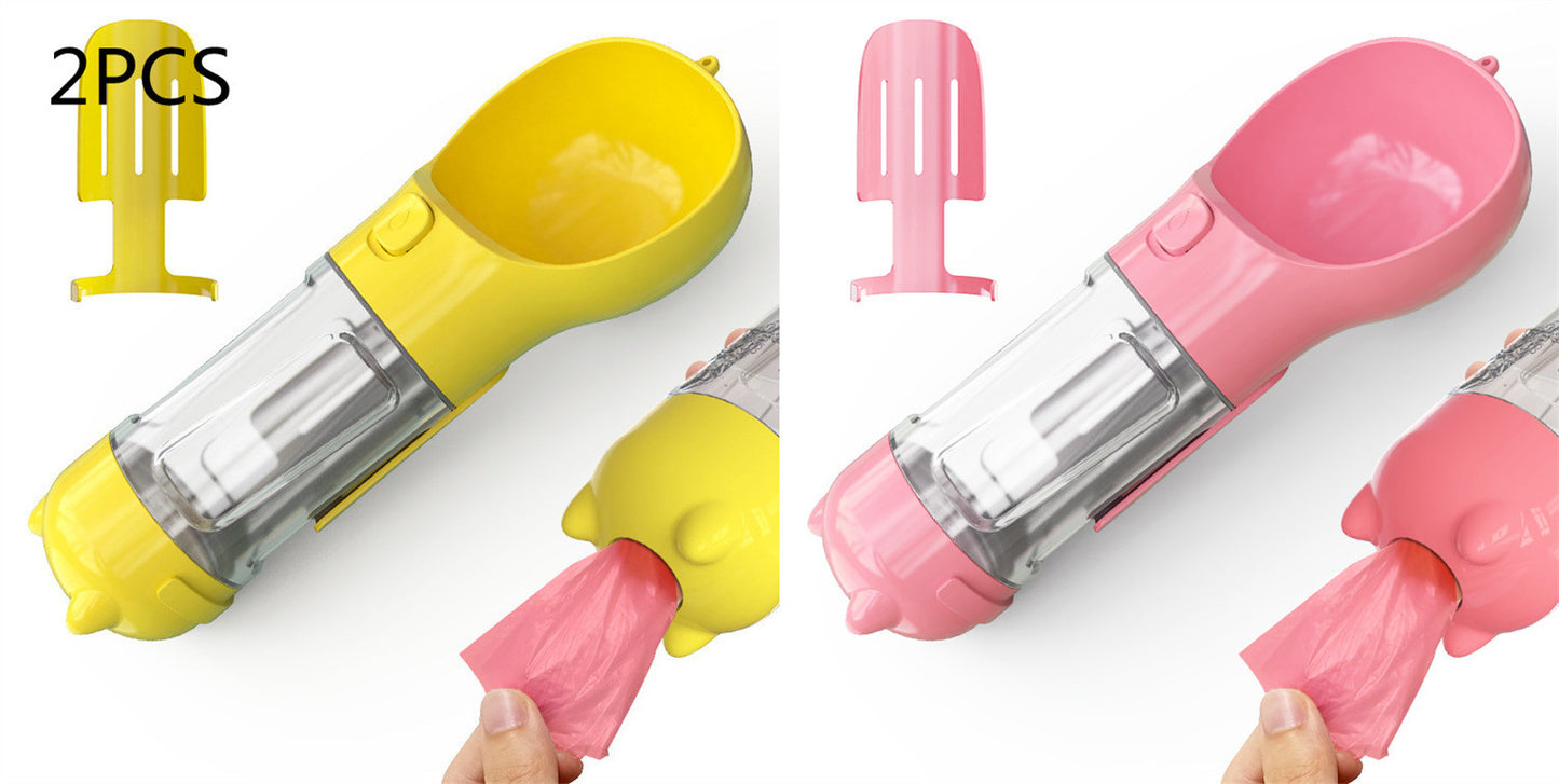 Pet Water Bottle Feeder Bowl Garbage Bag Storage Portable Pet Outdoor Travel 3 In 1 Dog Water Bottle - Zayd’s Department Store