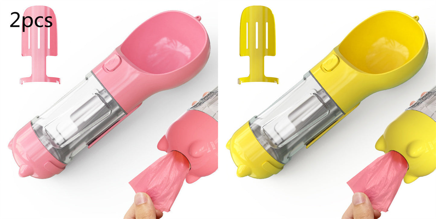 Pet Water Bottle Feeder Bowl Garbage Bag Storage Portable Pet Outdoor Travel 3 In 1 Dog Water Bottle - Zayd’s Department Store