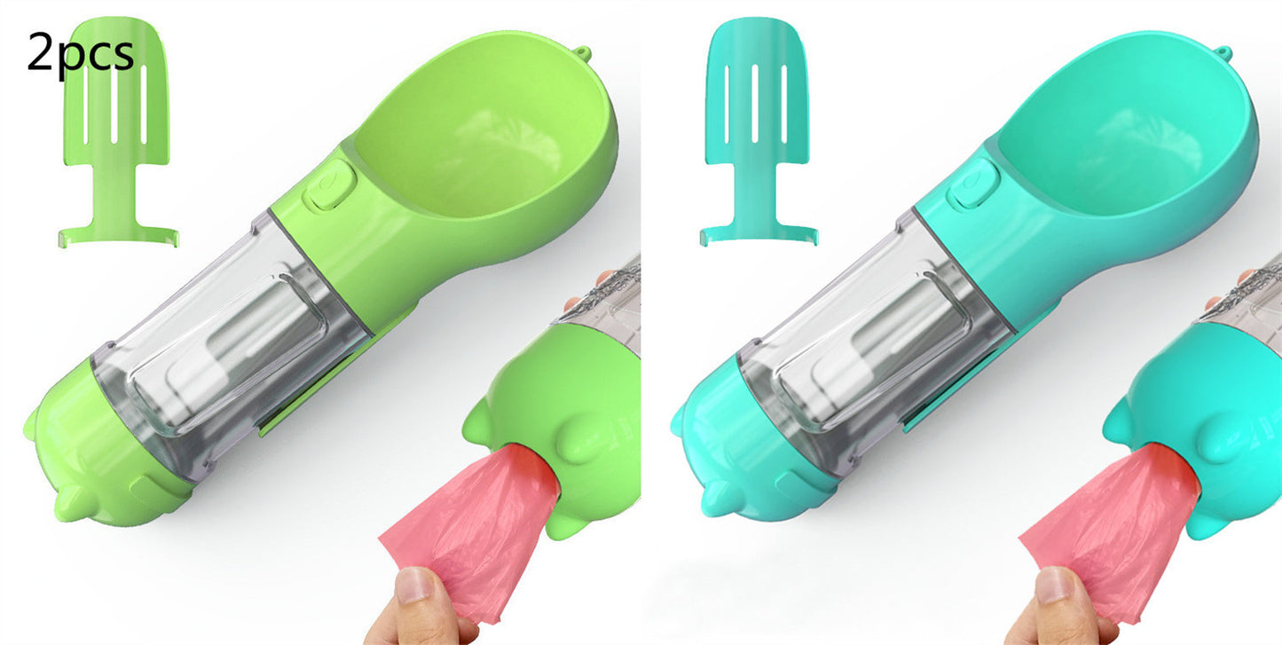 Pet Water Bottle Feeder Bowl Garbage Bag Storage Portable Pet Outdoor Travel 3 In 1 Dog Water Bottle - Zayd’s Department Store