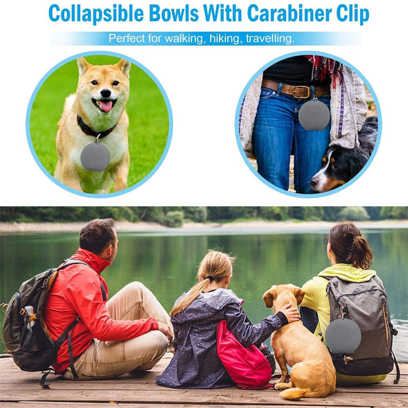 Rubber Foldable Double Bowl Pet Feeding Bowl Pets Supplies Dog Cat Bowls - Zayd’s Department Store