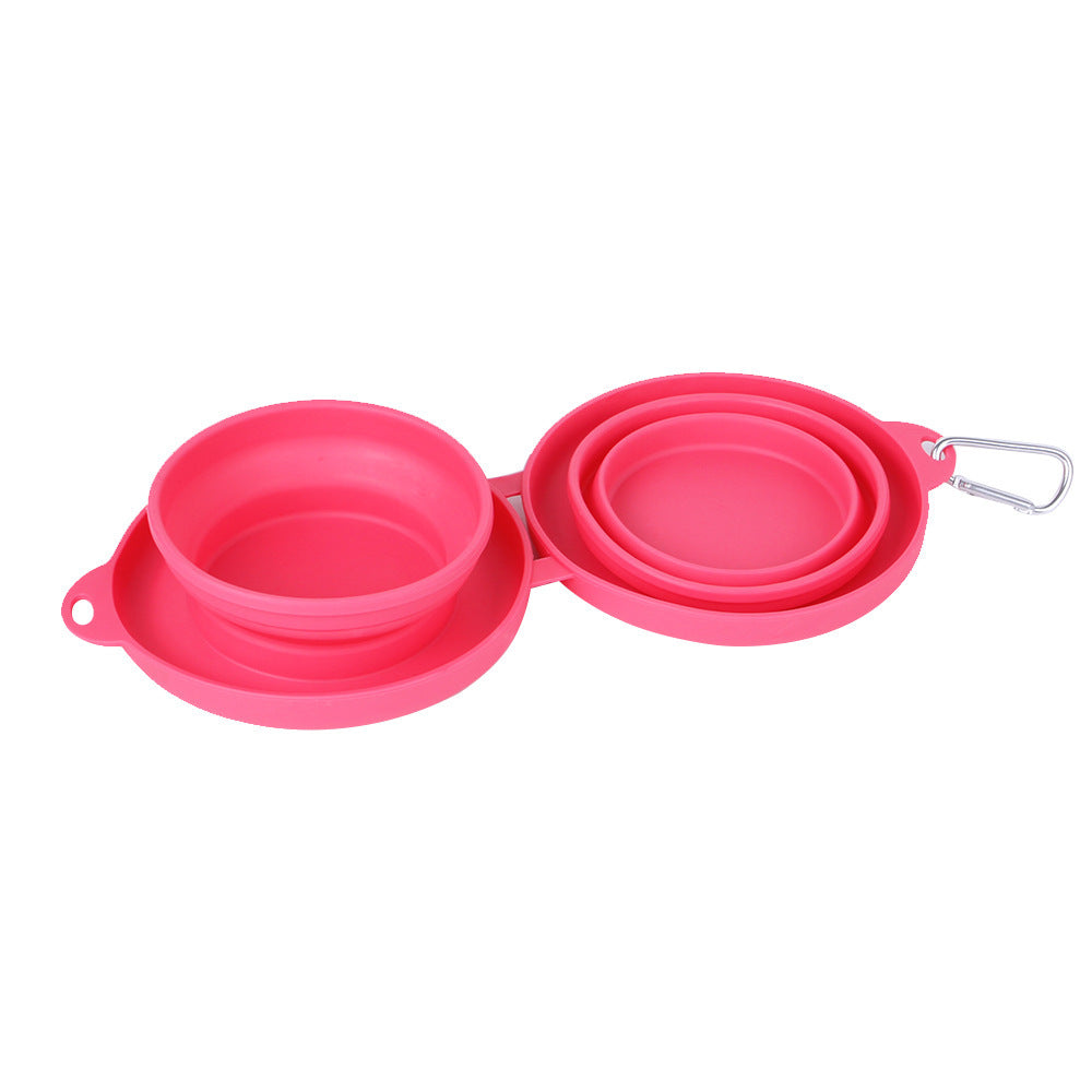Rubber Foldable Double Bowl Pet Feeding Bowl Pets Supplies Dog Cat Bowls - Zayd’s Department Store