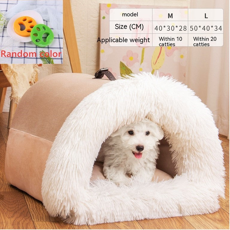 New Splice Portable Pet Nest Portable Autumn And Winter Warm Dog Nest Moisture-proof Long Fur Cat Nest Cross Border Pet Nest - Zayd’s Department Store
