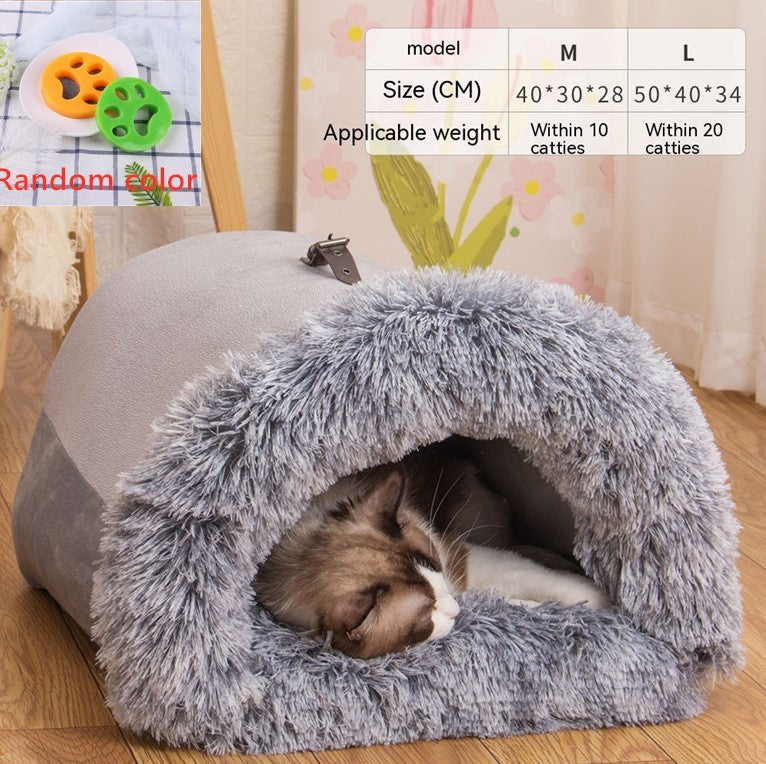 New Splice Portable Pet Nest Portable Autumn And Winter Warm Dog Nest Moisture-proof Long Fur Cat Nest Cross Border Pet Nest - Zayd’s Department Store