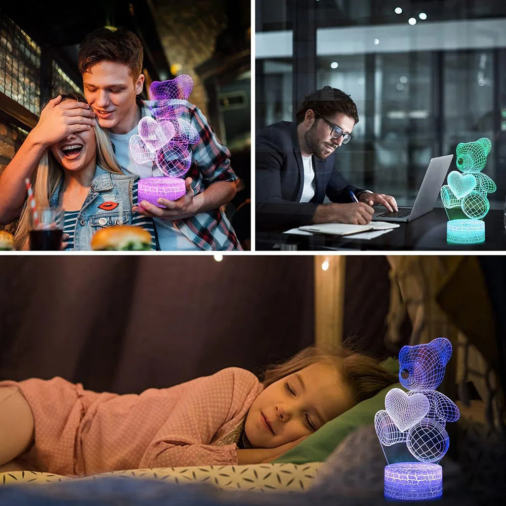3D Lamp Acrylic USB LED Night Lights Neon Sign Lamp Xmas Christmas Decorations For Home Bedroom Birthday Decor Valentines Day Gifts - Zayd’s Department Store