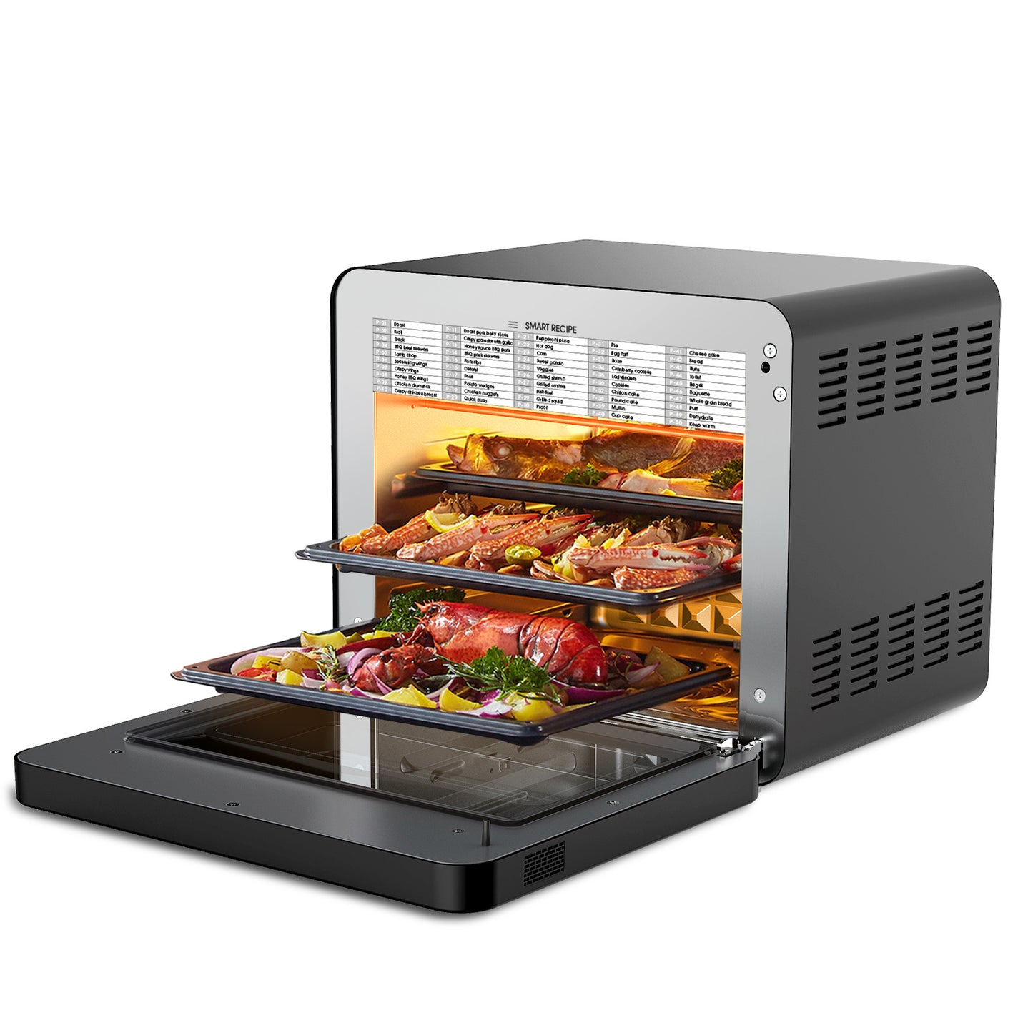 Geek Chef Steam Air Fryer Toast Oven Combo , 26 QT Steam Convection Oven Countertop , 50 Cooking Presets, With 6 Slice Toast, 12 In Pizza, Black Stainless Steel. Prohibited From Listing On Amazon - Zayd’s Department Store