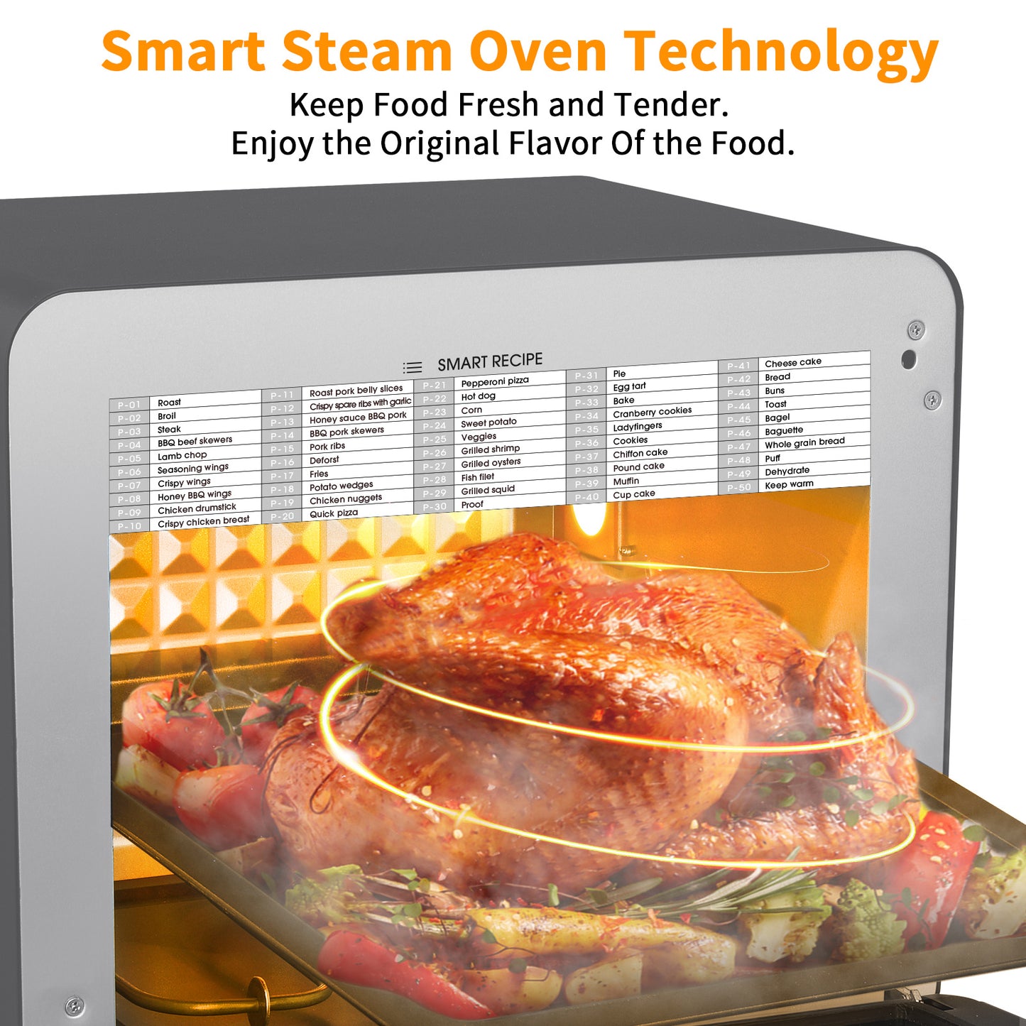 Geek Chef Steam Air Fryer Toast Oven Combo , 26 QT Steam Convection Oven Countertop , 50 Cooking Presets, With 6 Slice Toast, 12 In Pizza, Black Stainless Steel. Prohibited From Listing On Amazon - Zayd’s Department Store