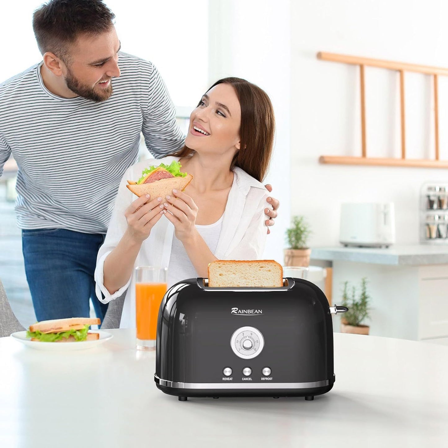 Toaster 2 Slice Retro Toaster Stainless Steel With 6 Bread Shade Settings And Bagel Cancel Defrost Reheat Function, Cute Bread Toaster With Extra Wide Slot And Removable Crumb Tray - Zayd’s Department Store