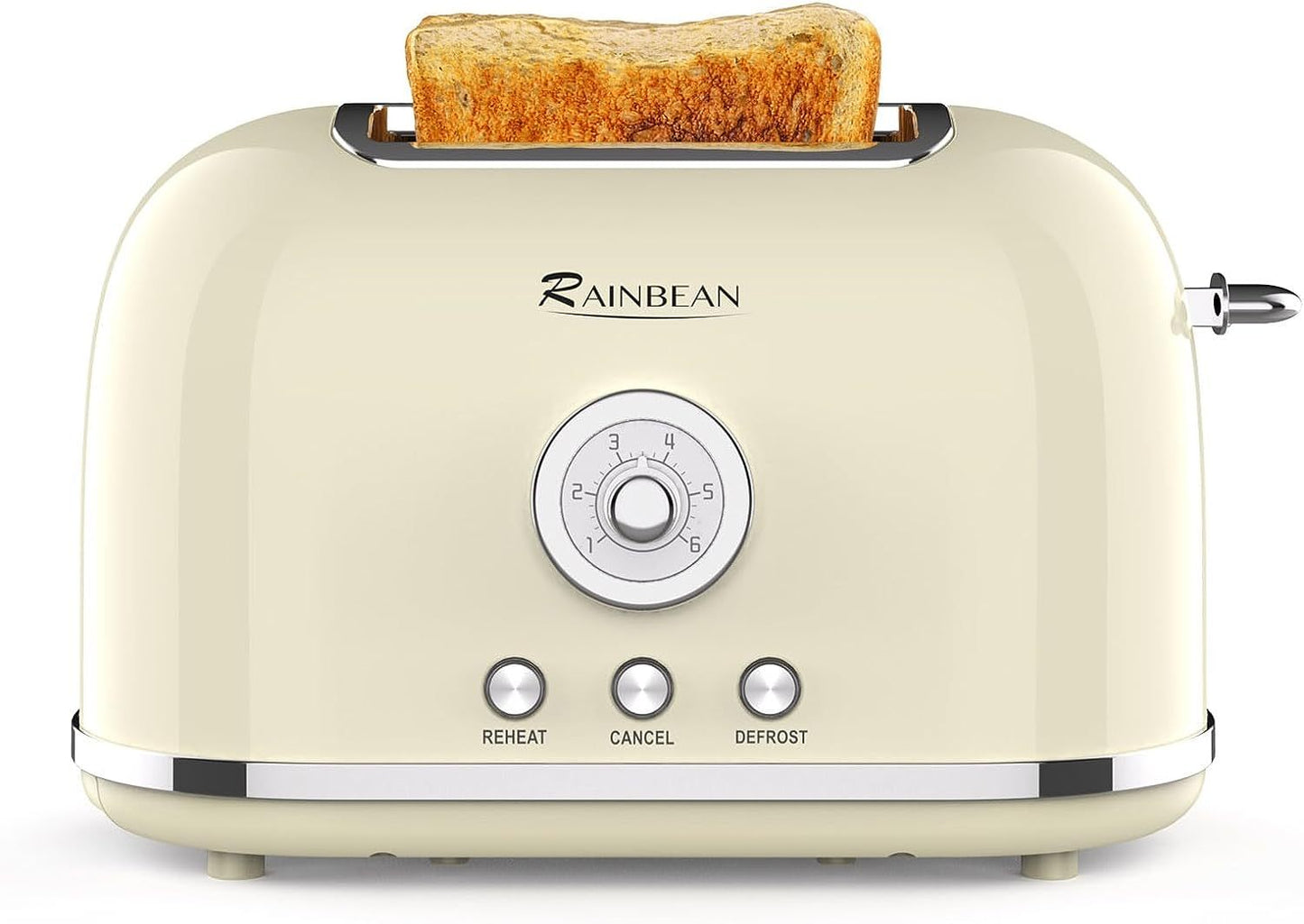 Toaster 2 Slice Retro Toaster Stainless Steel With 6 Bread Shade Settings And Bagel Cancel Defrost Reheat Function, Cute Bread Toaster With Extra Wide Slot And Removable Crumb Tray - Zayd’s Department Store