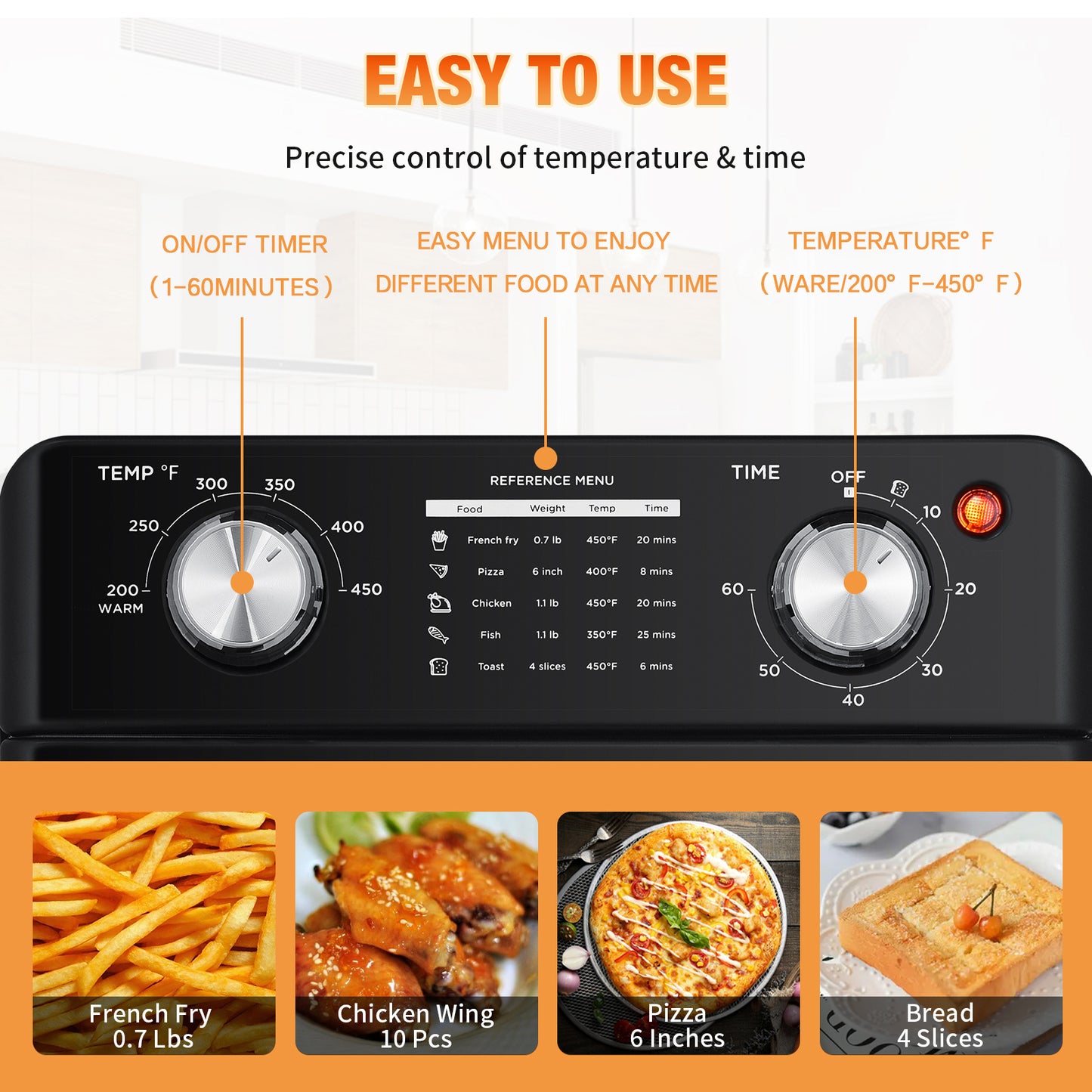 Geek Chef Air Fryer 10QT, Countertop Toaster Oven, 4 Slice Toaster Air Fryer Oven Warm, Broil, Toast, Bake, Air Fry, Oil-Free, Black Stainless Steel, Perfect For Countertop, Ban On Amazon - Zayd’s Department Store