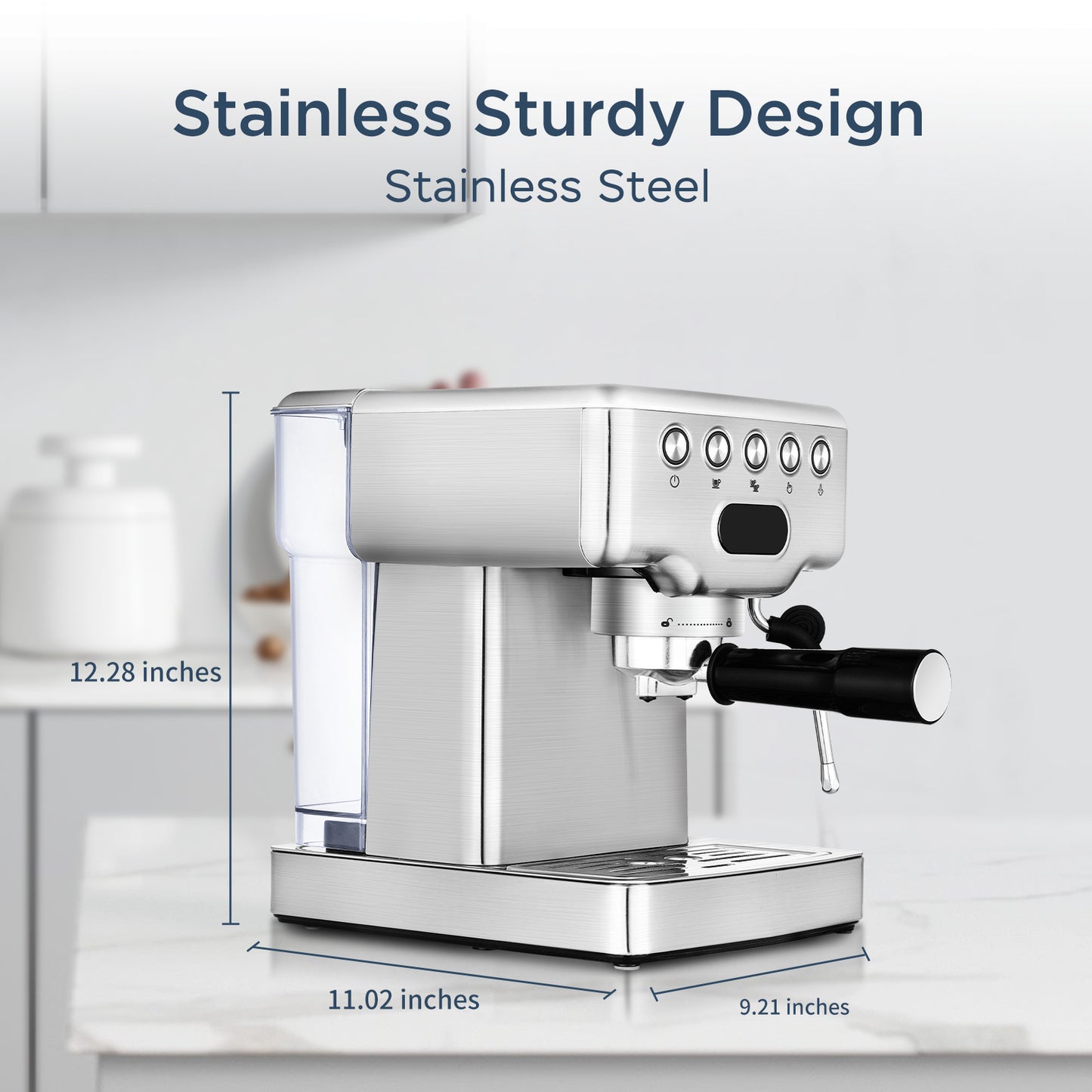 Geek Chef Espresso Machine, 20 Bar Espresso Machine With Milk Frother For Latte, Cappuccino, Macchiato, For Home Espresso Maker, 1.8L Water Tank, Stainless Steel, Ban On Amazon - Zayd’s Department Store