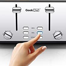 Prohibit Shelves In The Amazon. Toaster 4 Slice, Geek Chef Stainless Steel Extra-Wide Slot Toaster With Dual Control Panels Of Bagel,Defrost,Cancel Function,Ban Amazon - Zayd’s Department Store