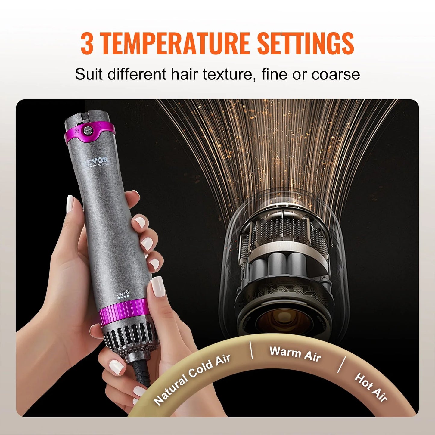 Vevor?Hair Dryer Brush 5-In-1 Hot Hair Styler Upgraded Negative Ion for Curling - Zayd’s Department Store