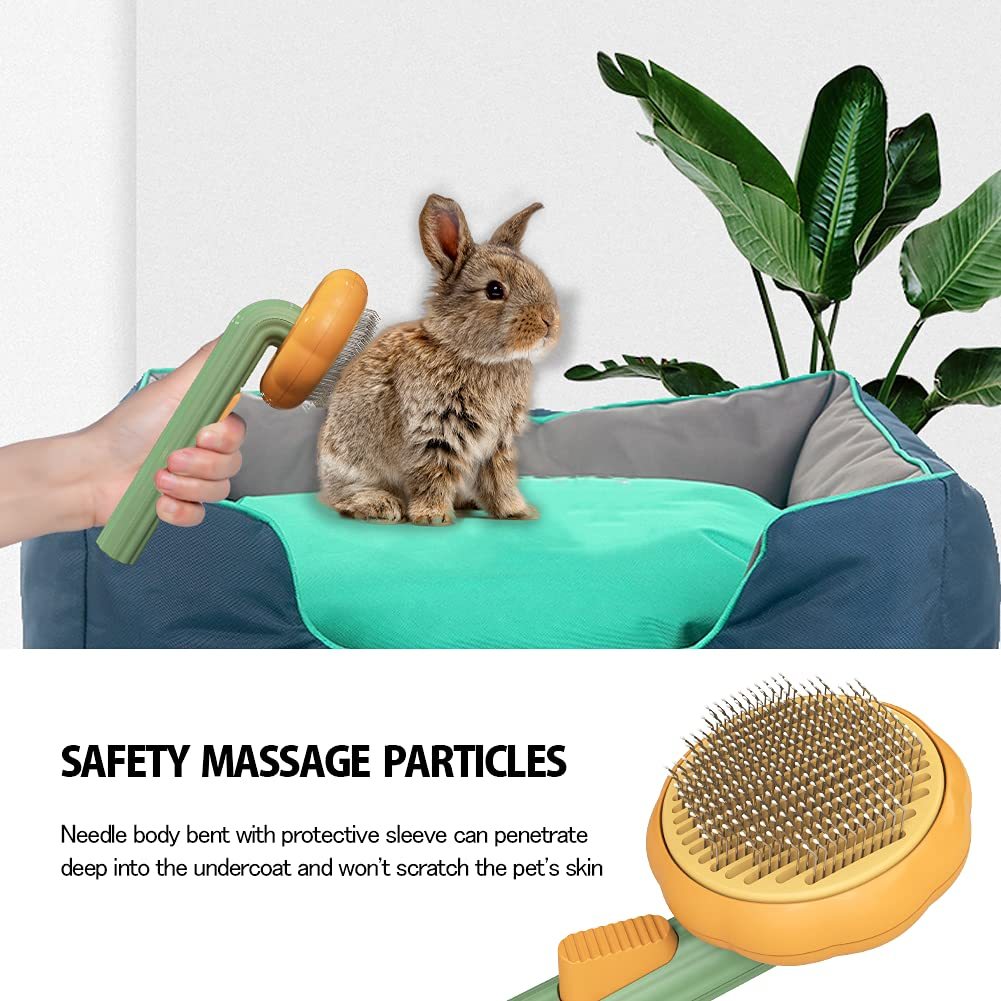 Pet Pumpkin Brush, Pet Grooming Self Cleaning Slicker Brush For Dogs Cats Puppy Rabbit, Cat Brush Grooming Gently Removes Loose Undercoat, Mats Tangled Hair Slicker Brush - Zayd’s Department Store