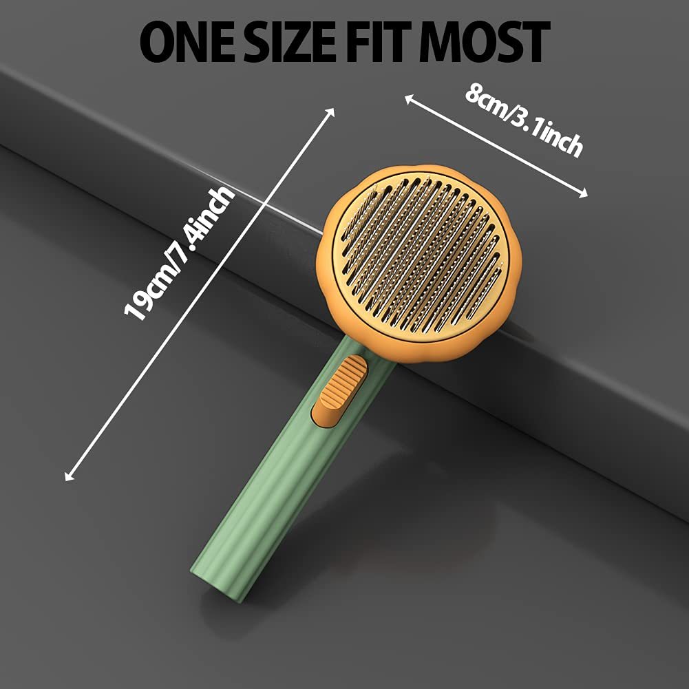 Pet Pumpkin Brush, Pet Grooming Self Cleaning Slicker Brush For Dogs Cats Puppy Rabbit, Cat Brush Grooming Gently Removes Loose Undercoat, Mats Tangled Hair Slicker Brush - Zayd’s Department Store