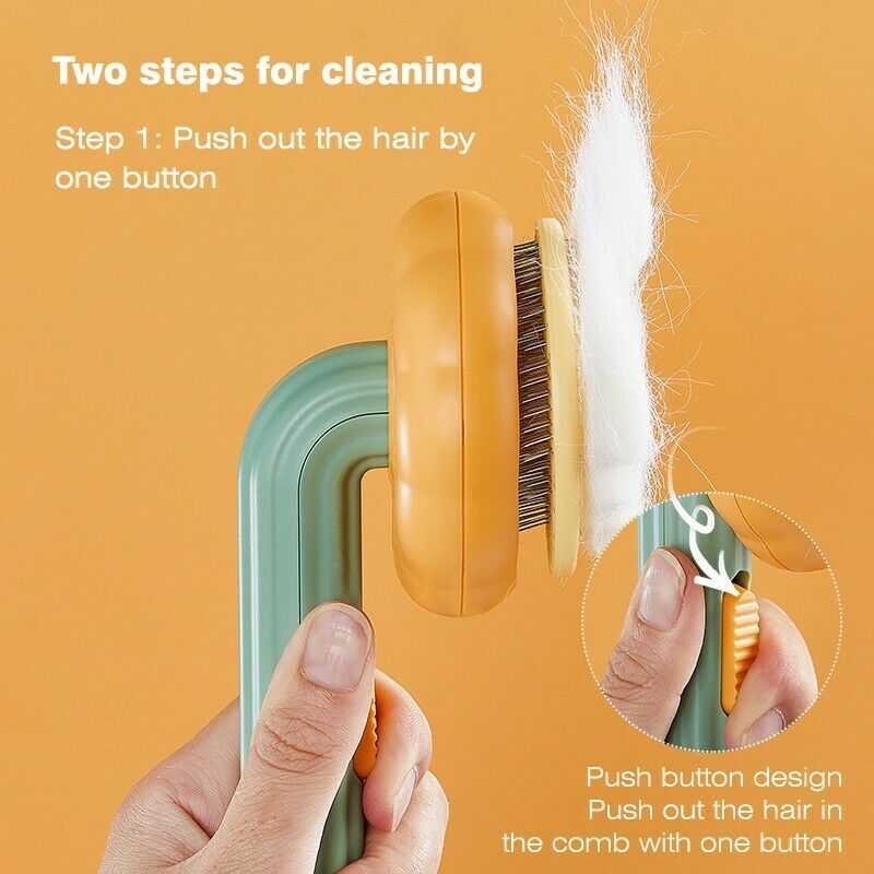 Pet Pumpkin Brush, Pet Grooming Self Cleaning Slicker Brush For Dogs Cats Puppy Rabbit, Cat Brush Grooming Gently Removes Loose Undercoat, Mats Tangled Hair Slicker Brush - Zayd’s Department Store