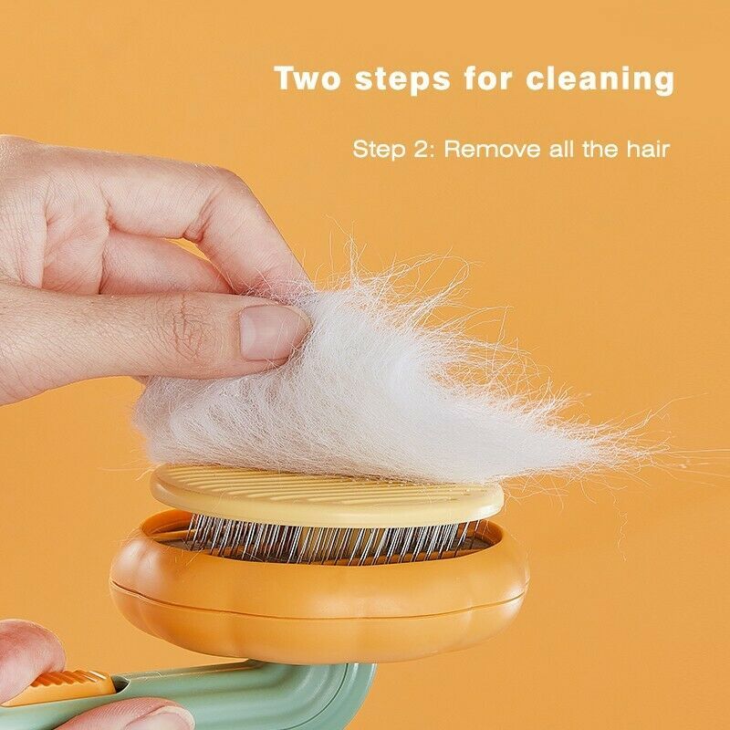 Pet Pumpkin Brush, Pet Grooming Self Cleaning Slicker Brush For Dogs Cats Puppy Rabbit, Cat Brush Grooming Gently Removes Loose Undercoat, Mats Tangled Hair Slicker Brush - Zayd’s Department Store