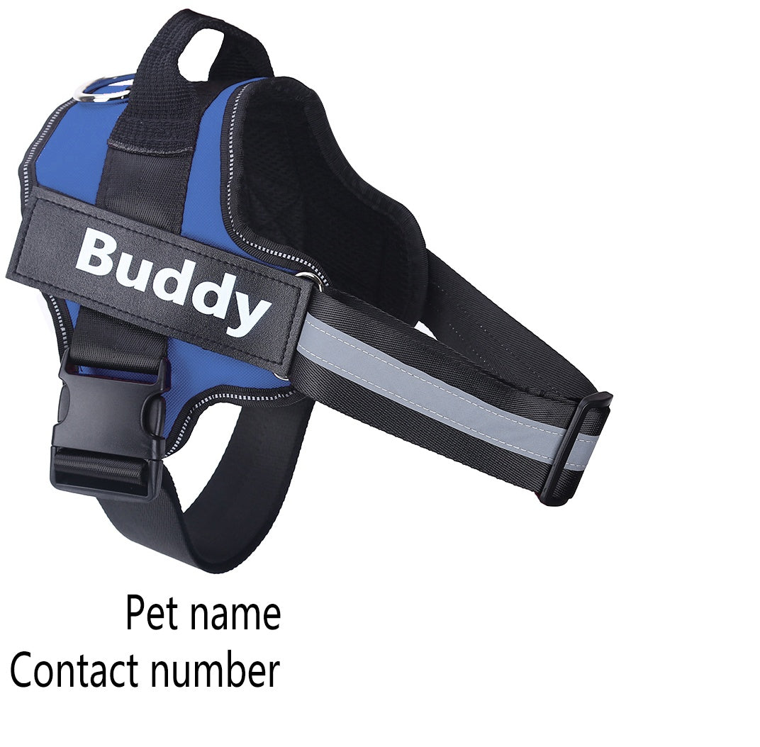 Personalized Dog Harness NO PULL Reflective Breathable Adjustable Pet Harness Vest For Small Large Dog Custom Patch Pet Supplies - Zayd’s Department Store