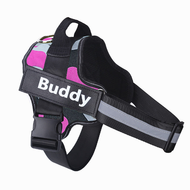 Personalized Dog Harness NO PULL Reflective Breathable Adjustable Pet Harness Vest For Small Large Dog Custom Patch Pet Supplies - Zayd’s Department Store