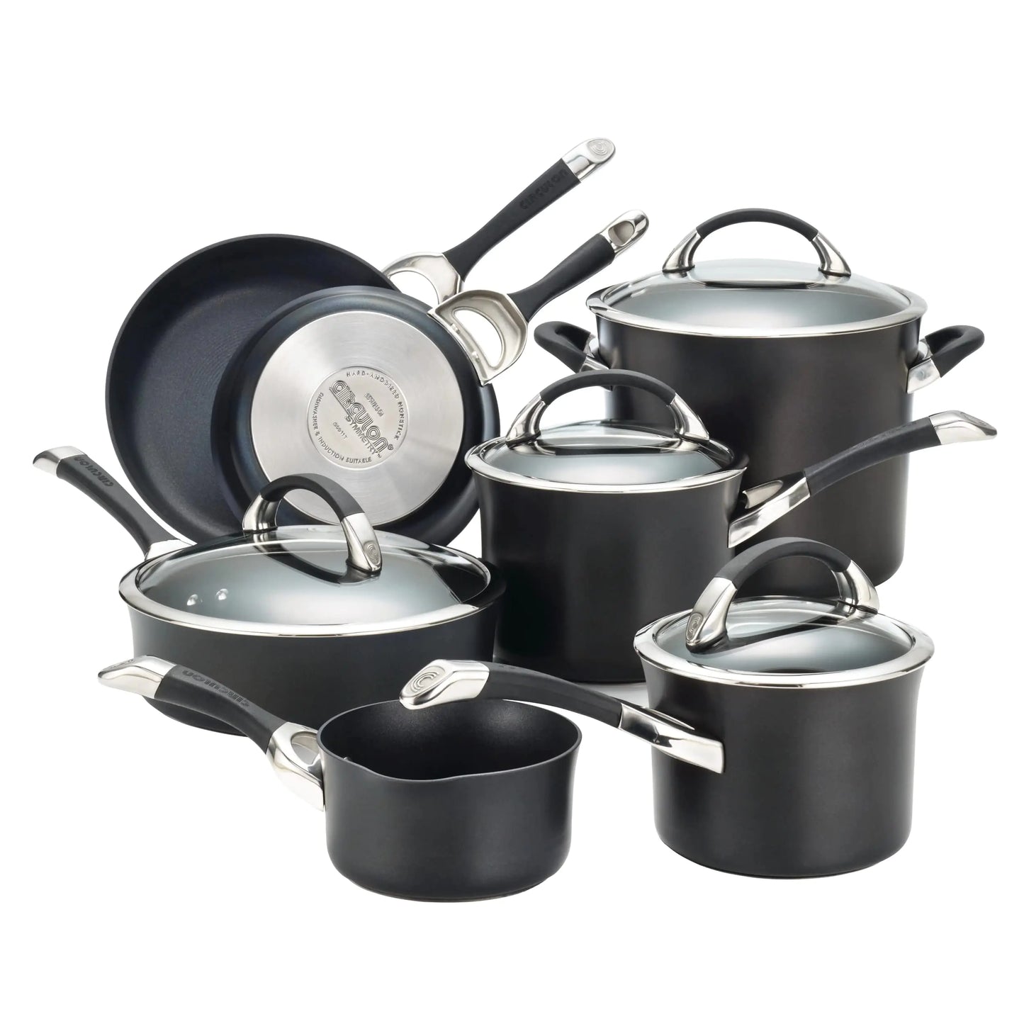 Circulon Symmetry Hard Anodized Nonstick Cookware Pots and Pans Set 11-Piece Black - Zayd’s Department Store