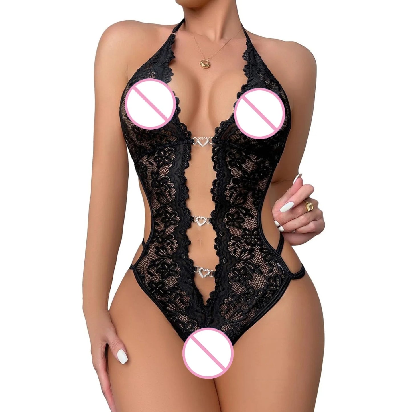 Lingerie Deep V 1 Piece Women Clothing Lingerie Curvy Girl Lingerie M - Zayd’s Department Store