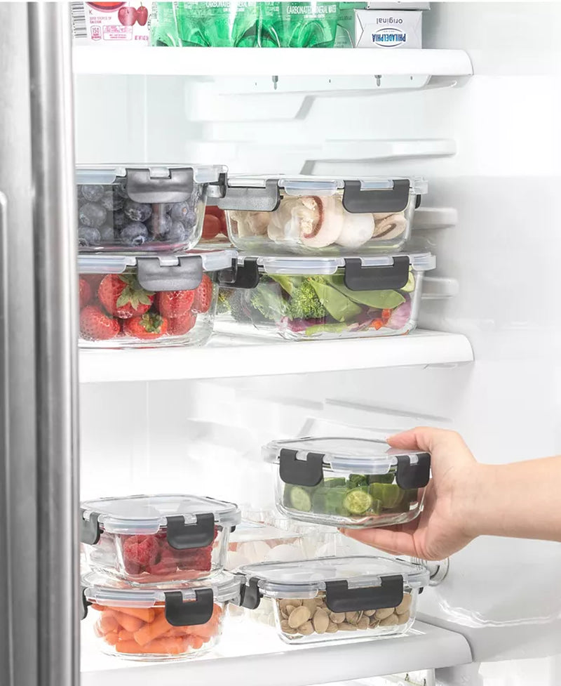 Glass Storage Containers with Leakproof Lids, Set of 24 - Zayd’s Department Store