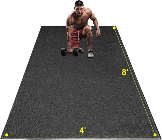 Large Exercise Mat, 8' X 4'X 1/4" Extra Durable Workout Mats for Home Gym Flo... - Zayd’s Department Store