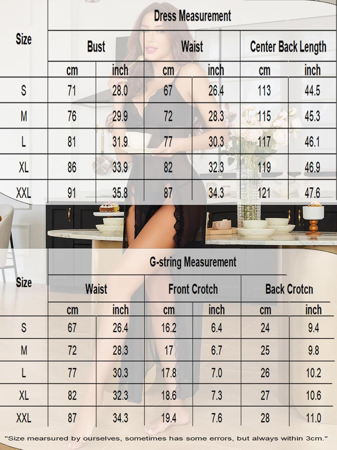 Women Lingerie Lace Babydoll Chemise Sexy Mesh Nightdress V Neck Nightwear Side - Zayd’s Department Store