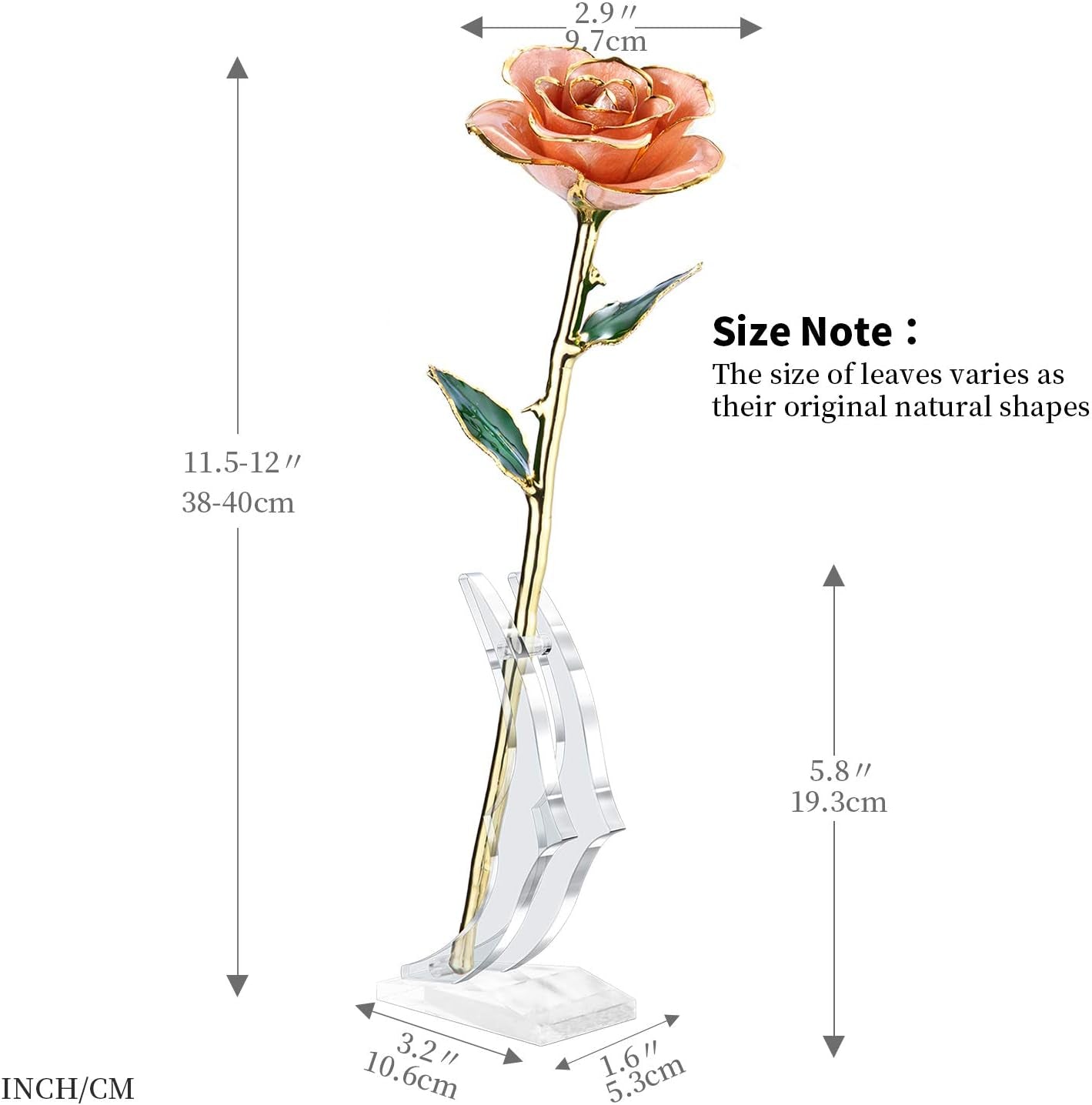 24K Gold Rose, Gold Dipped Rose Made from Real Rose Best Gifts for Her and Great Gifts for Wife, Pink with Stand - Zayd’s Department Store