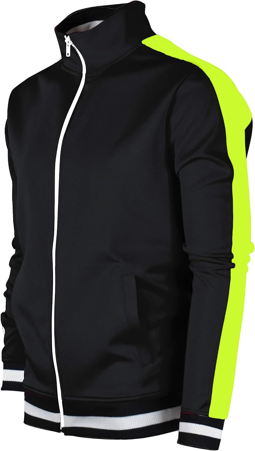 -Track Jacket Mens Urban Hip Hop Premium Track Jacket - Slim Fit Side Taping Sportswear Urbanwear Streetwear Top - Zayd’s Department Store