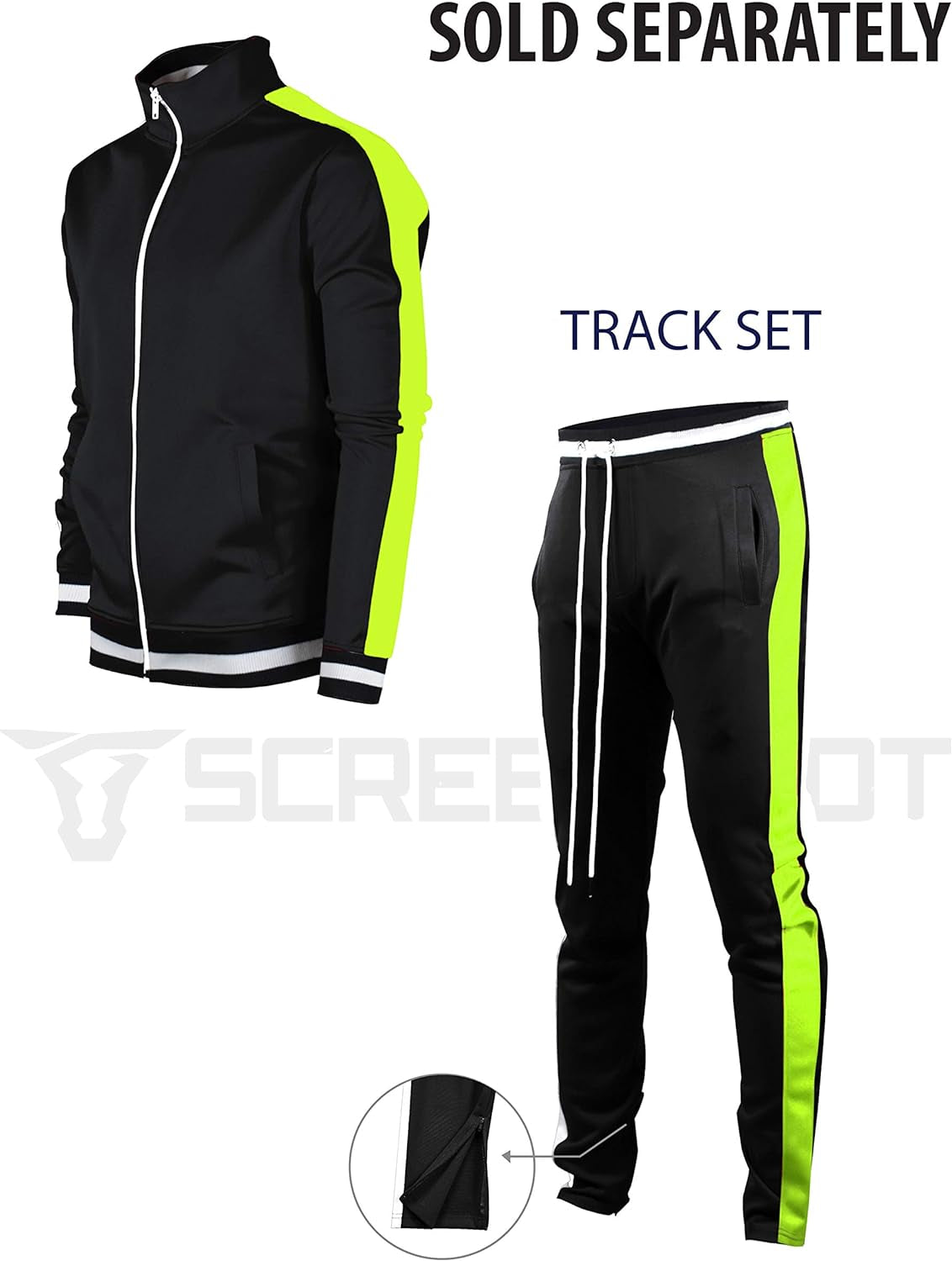 -Track Jacket Mens Urban Hip Hop Premium Track Jacket - Slim Fit Side Taping Sportswear Urbanwear Streetwear Top - Zayd’s Department Store